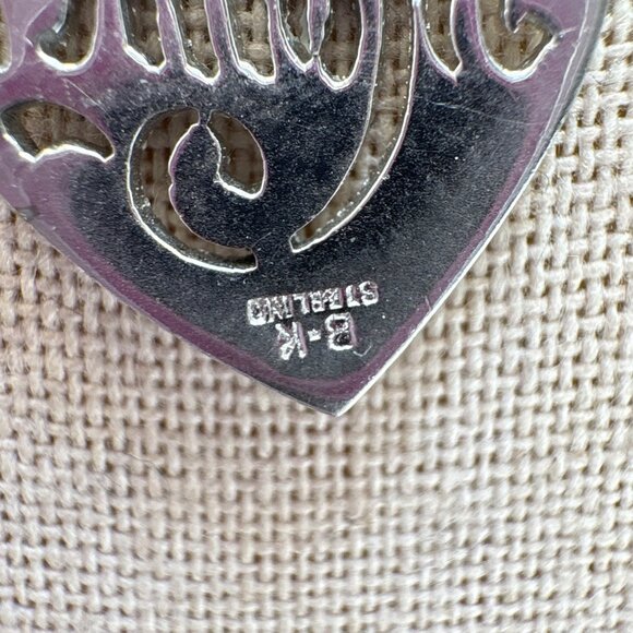 VTG Solid Sterling Silver 925 Mother Heart Pendant Necklace Size 18" Length - Picture 7 of 14